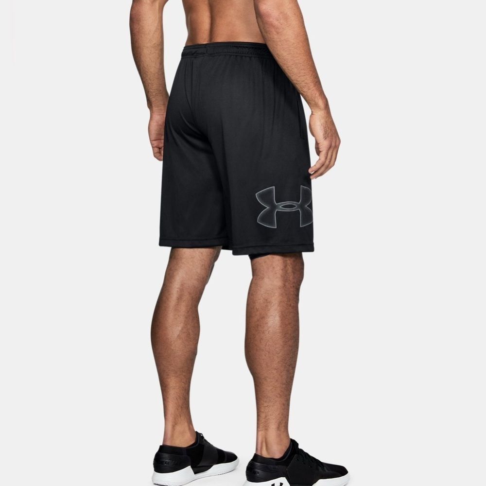Under Armour Logo Men's Athletic Black UA Tech Graphic Shorts Large